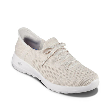 Beige sneaker with white sole on a white background