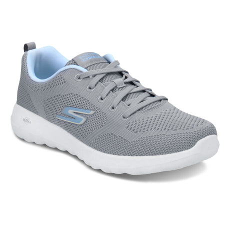 Gray sneaker with white sole on a white background