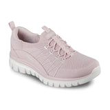Pink sneaker with white sole on a white background