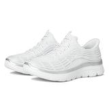 White athletic shoes on a white background