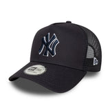 New Era New York Yankees Team Outline Navy 9FORTY E-Frame Trucker Adjustable Cap