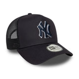 New Era New York Yankees Team Outline Navy 9FORTY E-Frame Trucker Adjustable Cap