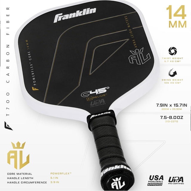 Franklin C45 Aurelius Anna Leigh Waters Signature 14MM Pickleball Paddle