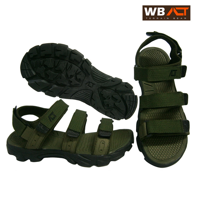 Wb Alt Lago Open Toe Sandals Moss Trail Nylon Webbing Velcro Strap Eva Footbed Outdoor