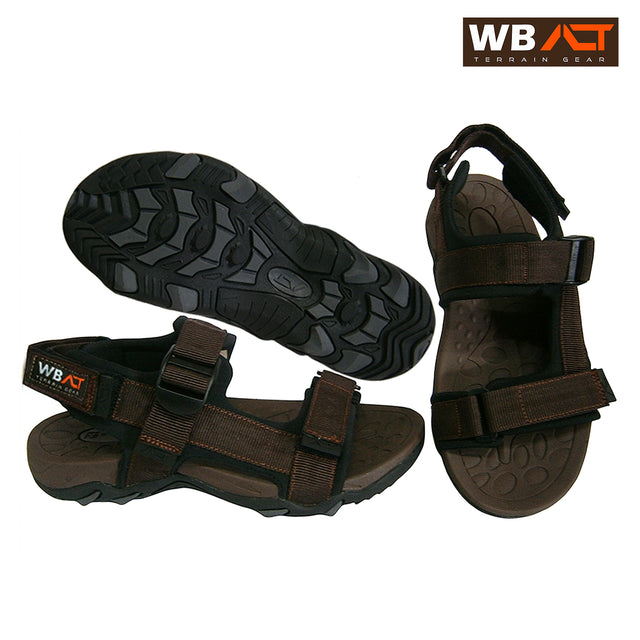 Wb Alt Open Toe Sandals Earth Brown Durable Lightweight Eva Footbed With Velcro Straps