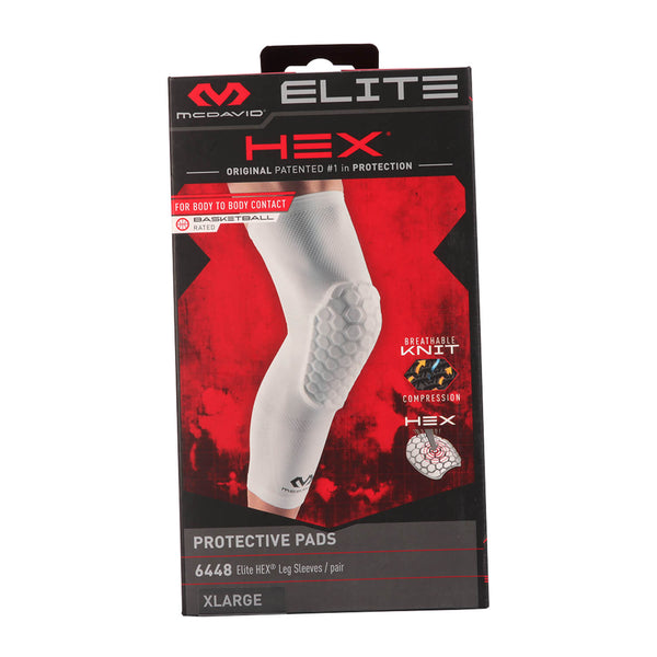 McDavid HEX Elite Knit Compression Leg Sleeves, 6448, White, Adult, Medium